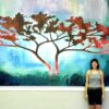 Mural painting of a tree in nature