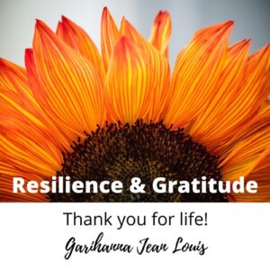 Image of sunflower with text expressing gratitude and love