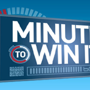 Game display of a signboard saying "minute to win it"